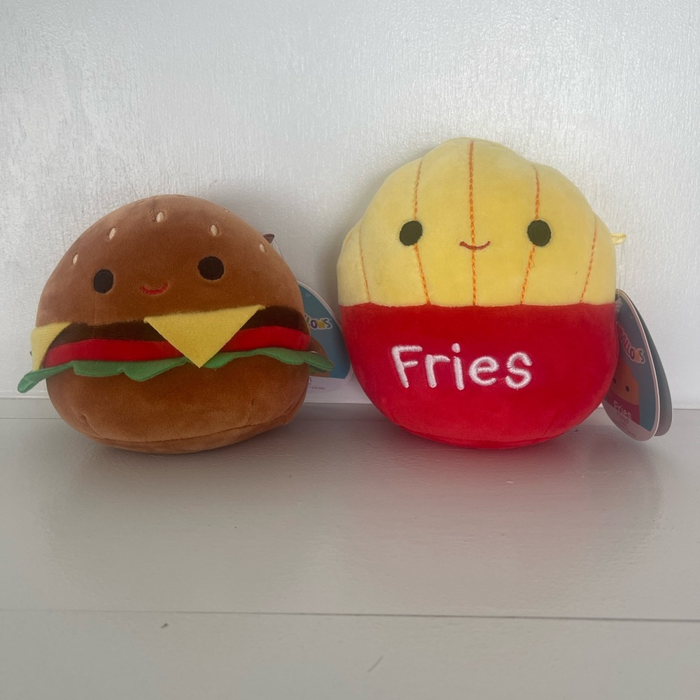Squishmallows Brown Burger and Fries Plush